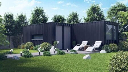 Conteneur maison 6x6 m double – Conteneur 1 Chambre, Salon, Cuisine et Salle de Bain