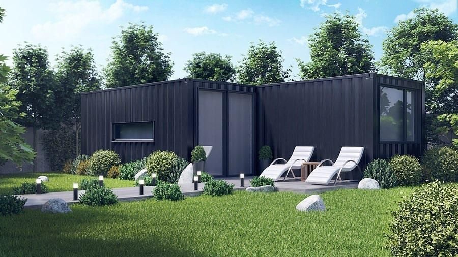 Conteneur maison 6x6 m double – Conteneur 1 Chambre, Salon, Cuisine et Salle de Bain